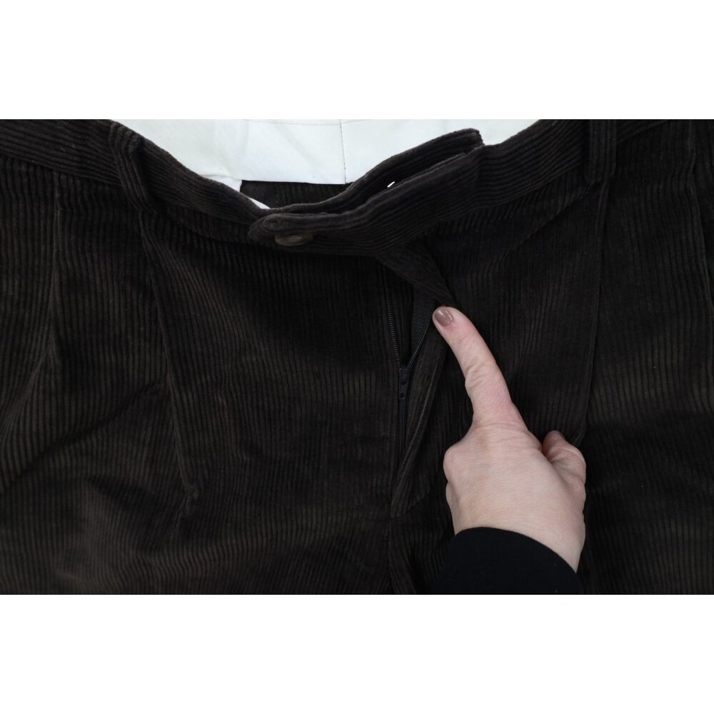 Vtg 90s Streetwear Mens 36x30 Faded Heavy Wide Leg Corduroy Chino Pants Brown - Picture 6 of 14